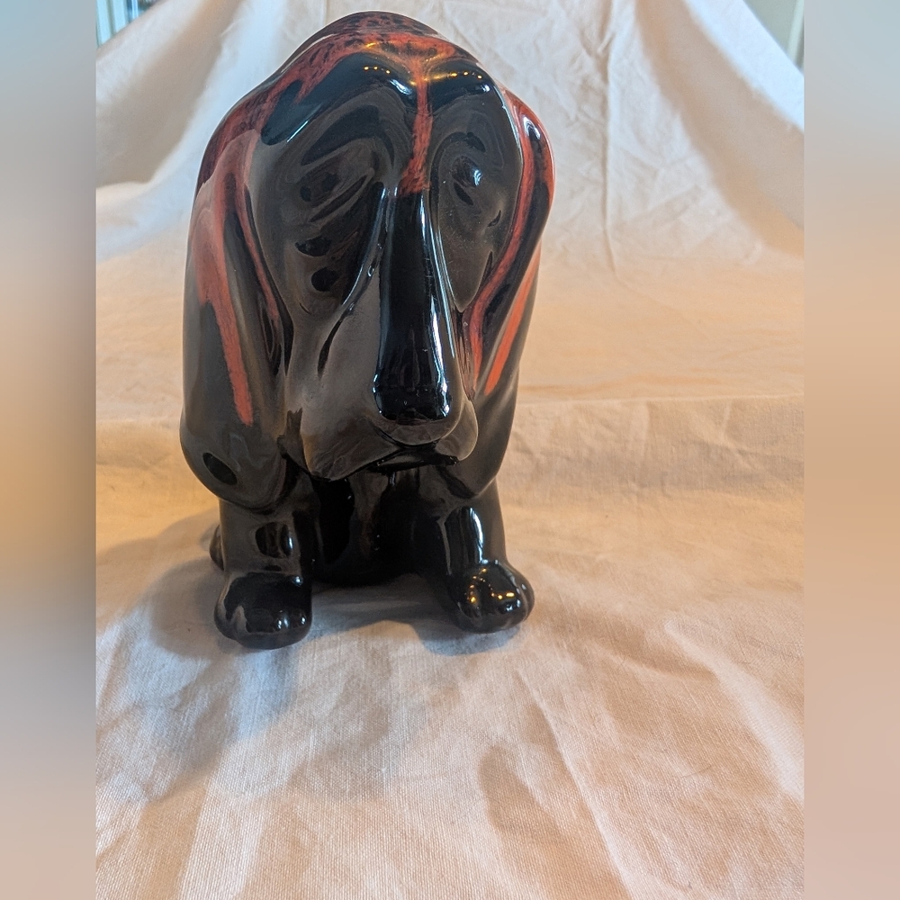 2/20$ Canuck Pottery "Evangeline" Ceramic Basset Hound (Dog) Coin Bank